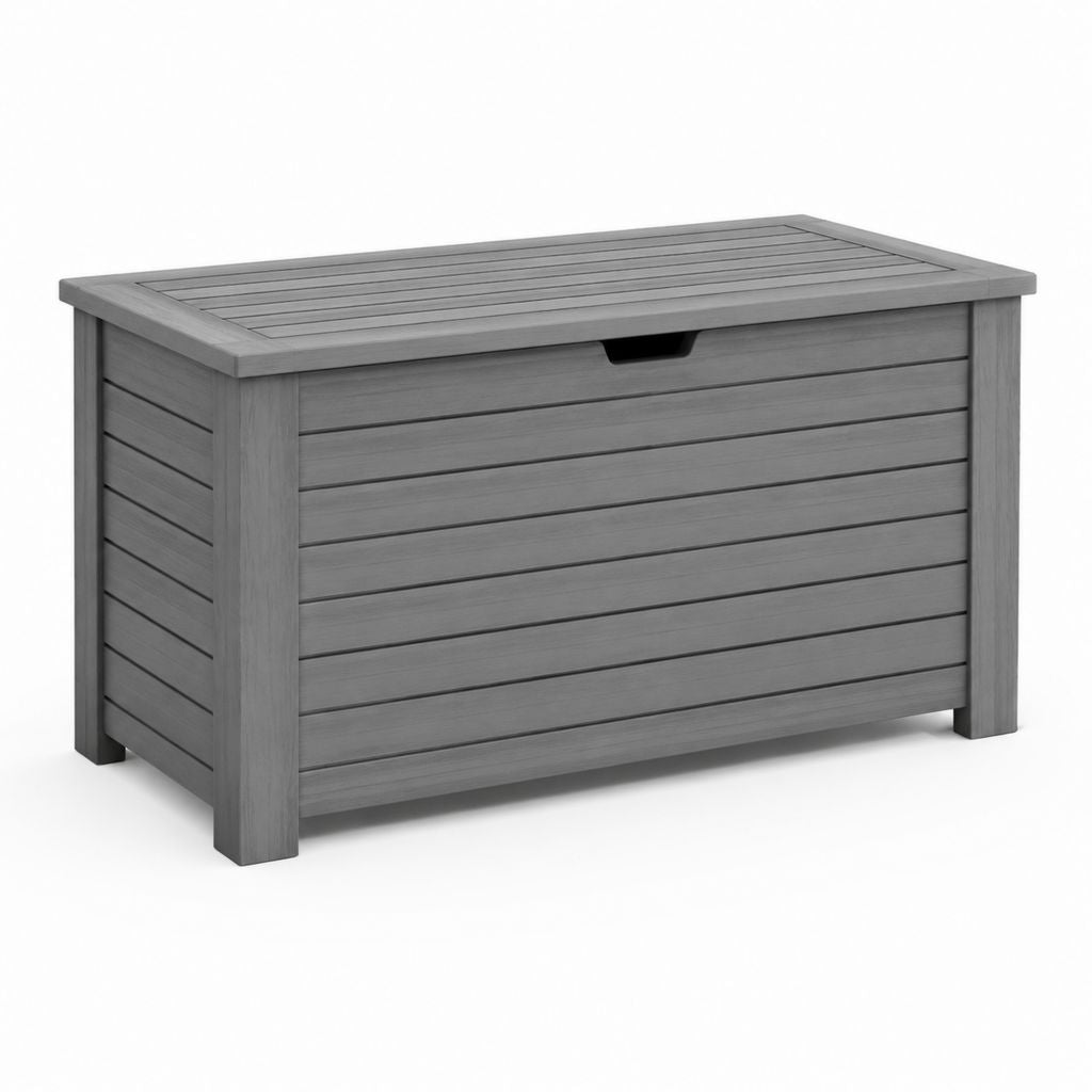 Baule da giardino in polipropilene grigio effetto legno 120 x 65 x 61 cm 340 L