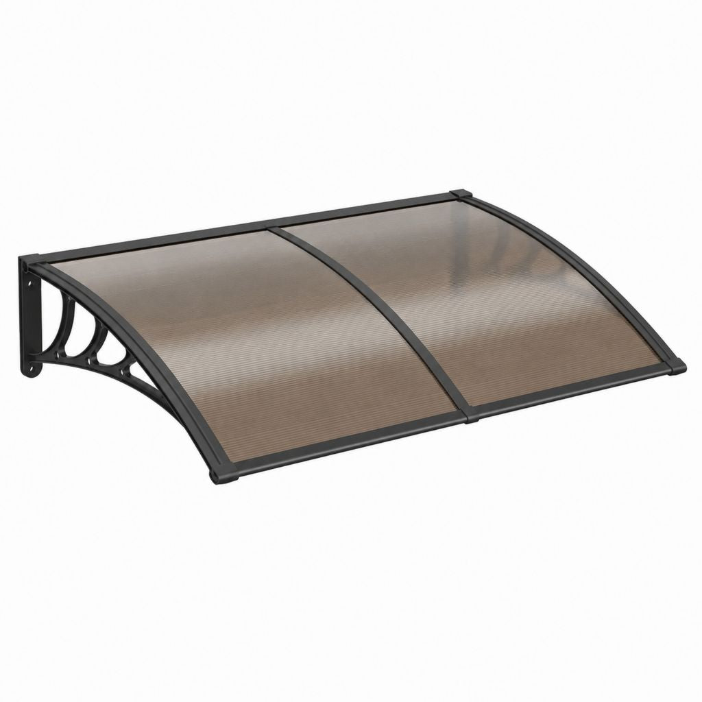 Pensilina da esterno per porta 120 x 80 x 23 cm nera e fumé in policarbonato