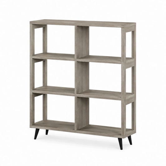 Libreria a 6 vani grigio rovere in pannello truciolare 120 x 30 x 150 cm