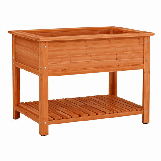 Fioriera rialzata da giardino marrone in legno di abete massello rettangolare 80 x 40 x 80 cm