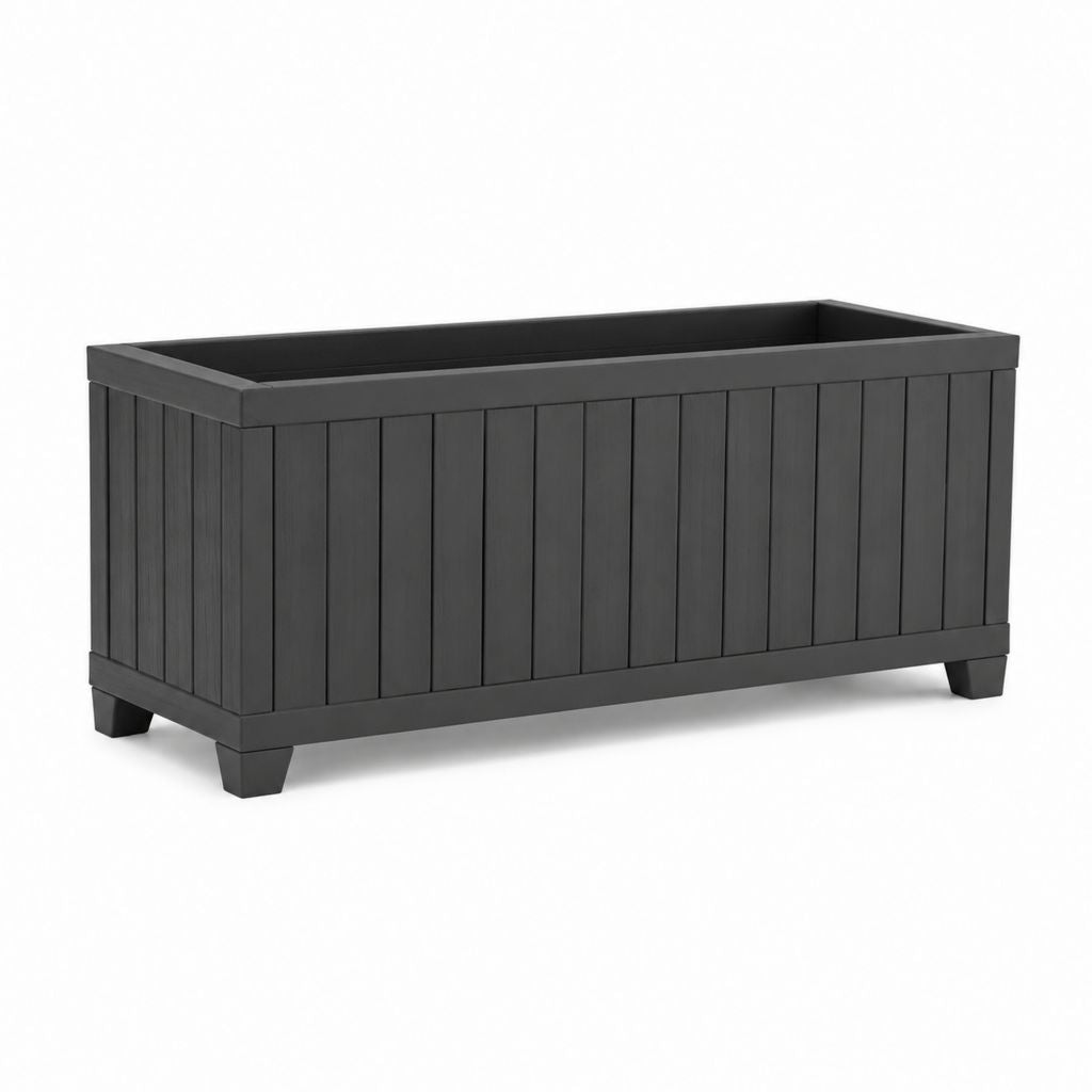 Fioriera da esterno rettangolare nera in PP 80 x 40 x 43 cm