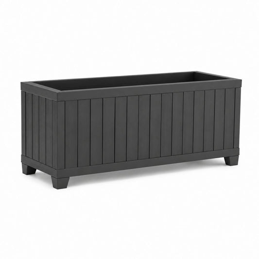 Fioriera da esterno rettangolare nera in PP 80 x 40 x 43 cm
