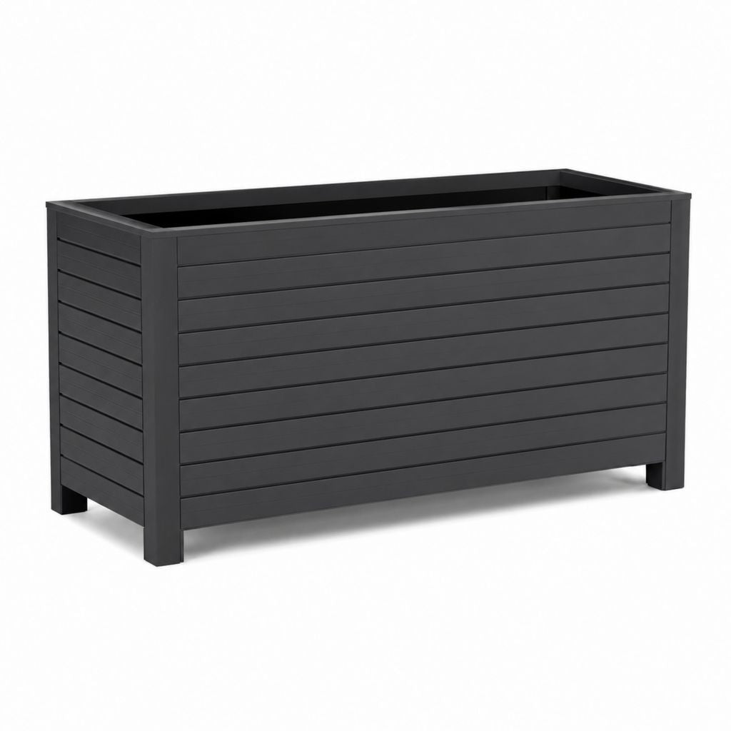 Fioriera rialzata da giardino nera in polipropilene rettangolare 100 x 43 x 71 cm