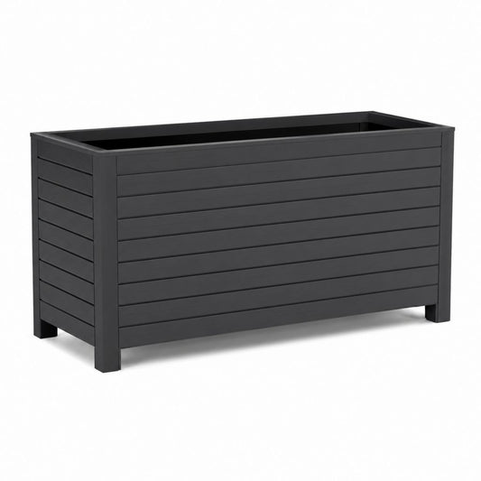 Fioriera rialzata da giardino nera in polipropilene rettangolare 100 x 43 x 71 cm