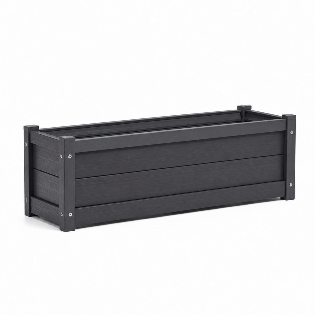 Fioriera rialzata da giardino in WPC antracite rettangolare 150 x 50 x 54 cm