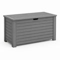 Baule da giardino in polipropilene grigio effetto legno 120 x 65 x 61 cm 340 L